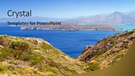  Presentation with crete island - Audience pleasing presentation consisting of turquise water of mirabello bay backdrop and a  colored foreground