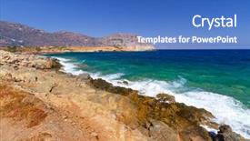  Presentation with water - PPT theme having turquise water of mirabello bay background and a  colored foreground