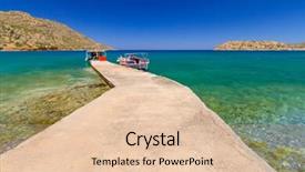  Presentation with water - Colorful PPT theme enhanced with turquise water of mirabello bay backdrop and a  colored foreground