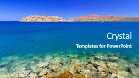  Presentation with crete island - Amazing slide set having turquise water of mirabello bay backdrop and a  colored foreground