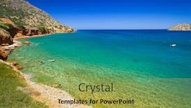  Presentation with water - Beautiful slides featuring turquise-water-of-mirabello-bay backdrop and a yellow colored foreground