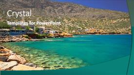  Presentation with land and water pollution - Slides having turquise-water-of-mirabello-bay background and a violet colored foreground