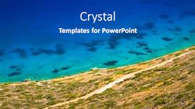  Presentation with water borne desease - Colorful presentation theme enhanced with turquise-water-of-mirabello-bay backdrop and a dark gray colored foreground