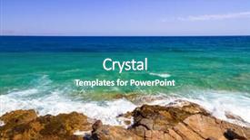  Presentation with water scarity - PPT theme consisting of turquise water of mirabello bay background and a  colored foreground