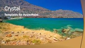  Presentation with water - Presentation theme with turquise water of mirabello bay background and a  colored foreground