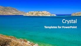  Presentation with water - Audience pleasing PPT theme consisting of turquise water of mirabello bay backdrop and a  colored foreground
