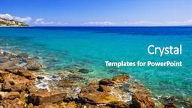  Presentation with zakynthos - Theme consisting of turquise water of the bay background and a  colored foreground