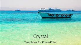  Presentation with water - Audience pleasing PPT theme consisting of turquise water of the exotic backdrop and a mint green colored foreground