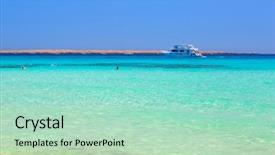  Presentation with water sustainbillity - Cool new PPT theme with turquise water of the exotic backdrop and a  colored foreground