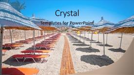  Presentation with albania - Slide set consisting of turquois - beautiful mango beach in saranda background and a  colored foreground