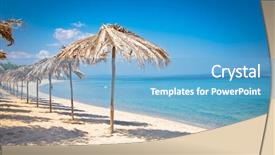  Presentation with beach wedding heart on sand - Cool new slide deck with turquois - beautiful paradiso sand beach backdrop and a light blue colored foreground