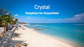  Presentation with sand - Presentation theme enhanced with turquois - beautiful pefkochori sand beach background and a gray colored foreground