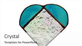  Presentation with stained glass - PPT layouts featuring turquois - blue stained glass hand crafted background and a white colored foreground