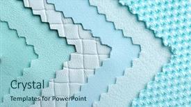  Presentation with fabric - Beautiful theme featuring turquois - fabric samples as background backdrop and a light blue colored foreground