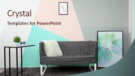  Presentation with mint - Slide deck enhanced with turquoise - trendy comfortable room with mint background and a lemonade colored foreground