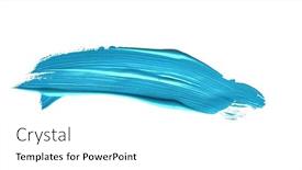  Presentation with brush stroke - PPT theme with turquoise-blue-brush-stroke-paiting background and a white colored foreground