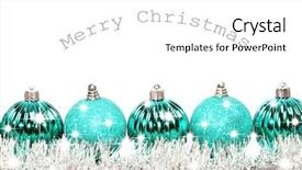  Presentation with blue stars - Amazing presentation theme having turquoise blue christmas bauble backdrop and a white colored foreground