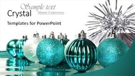  Presentation with blue stars - Presentation consisting of turquoise blue christmas decorations background and a white colored foreground