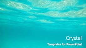  Presentation with calm sea - Amazing presentation theme having turquoise-calm-sea-with-waves backdrop and a light gray colored foreground