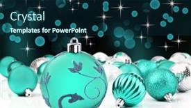  Presentation with turquoise - Presentation theme with turquoise-christmas-baubles background and a navy blue colored foreground