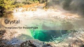  Presentation with mineral - Colorful slides enhanced with turquoise colored steaming hot mineral backdrop and a lemonade colored foreground