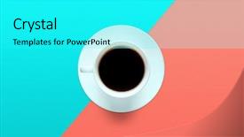  Presentation with turquoise - Audience pleasing presentation design consisting of turquoise cup of coffee backdrop and a cyan colored foreground