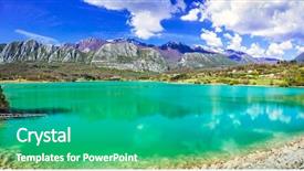  Presentation with treble clef watermark turquoise - Audience pleasing theme consisting of turquoise lake lago di castel backdrop and a teal colored foreground