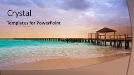  Presentation with mexico cancun - Slide deck featuring zoning - cancun caracol beach sunset background and a light blue colored foreground