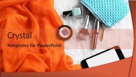  Presentation with fashion accessories - PPT layouts consisting of collection nail polish top - fashion concept female accessories background and a red colored foreground