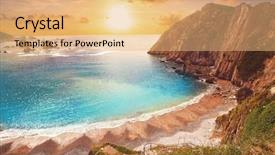  Presentation with spain - Colorful presentation design enhanced with playa del silencio in cudillero backdrop and a coral colored foreground