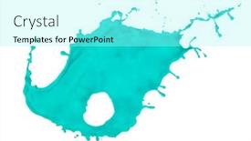  Presentation with turquoise - Cool new PPT theme with turquoise paint splash isolated on white background backdrop and a arctic colored foreground