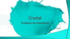  Presentation with turquoise - Presentation theme featuring business couple using laptop in creative office background and a light gray colored foreground