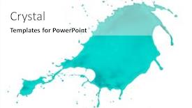  Presentation with turquoise - Presentation theme enhanced with turquoise paint splash isolated on white background background and a white colored foreground