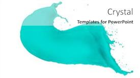  Presentation with turquoise - Presentation design consisting of turquoise-paint-splash-isolated background and a white colored foreground