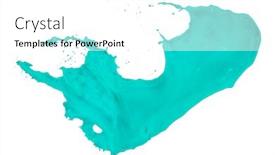  Presentation with turquoise - Presentation theme enhanced with turquoise paint splash isolated on white background background and a white colored foreground