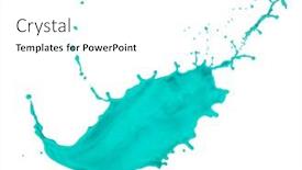  Presentation with turquoise - Audience pleasing theme consisting of turquoise-paint-splash-isolated backdrop and a white colored foreground