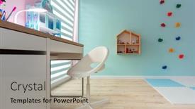  Presentation with children climbing - Cool new slide deck with turquoise-playroom-for-children backdrop and a mint green colored foreground