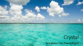  Presentation with caribbean - Colorful slide deck enhanced with turquoise sea and blue sky in the mexican caribbean backdrop and a teal colored foreground