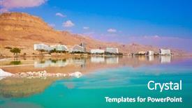  Presentation with water heat - Presentation consisting of turquoise smooth water and midday background and a teal colored foreground
