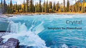  Presentation with water park - Presentation design having turquoise-water-athabasca-falls and a  colored foreground