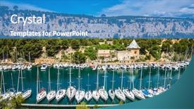  Presentation with turquoise - PPT theme having turquoise water between marseille background and a teal colored foreground