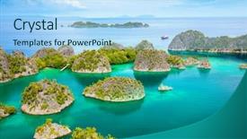  Presentation with raja ampat - PPT layouts featuring turquoise water raja ampat background and a light blue colored foreground