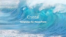  Presentation with turquoise beach - PPT theme enhanced with turquoise-waves-at-sandy-beach background and a teal colored foreground
