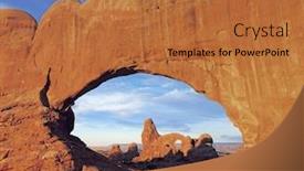  Presentation with korean arch - Theme featuring turret-arch background and a red colored foreground