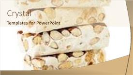  Presentation with hazelnuts - Audience pleasing presentation consisting of turron-blocks-stacked-arranged backdrop and a lemonade colored foreground