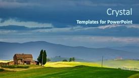  Presentation with italy - Beautiful presentation theme featuring tuscan-old-farmhouse-in-italy backdrop and a ocean colored foreground