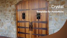  Presentation with winery - PPT layouts having tuscan window - door at a winery background and a violet colored foreground
