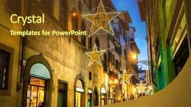  Presentation with illuminated - Amazing slides having tuscan window - illuminated christmas street in florence backdrop and a tawny brown colored foreground