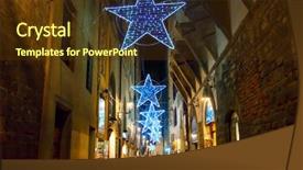  Presentation with independence italy - Slides featuring tuscan window - illuminated christmas street in florence background and a  colored foreground