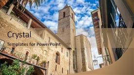  Presentation with italy - Cool new presentation theme with tuscan window - street in arezzo italy backdrop and a coral colored foreground
